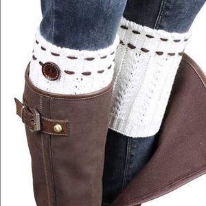 Leg warmer knit boot sock top.